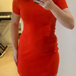 Aritzia red tshirt dress